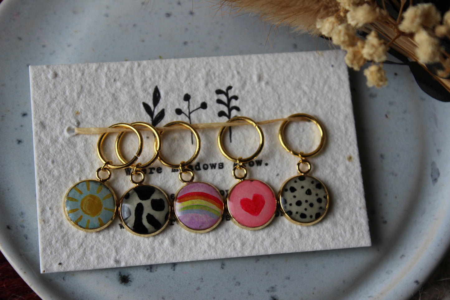 Summer, Sun and Rainbow Stitchmarker Set