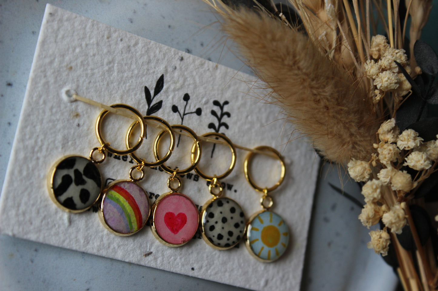 Summer, Sun and Rainbow Stitchmarker Set