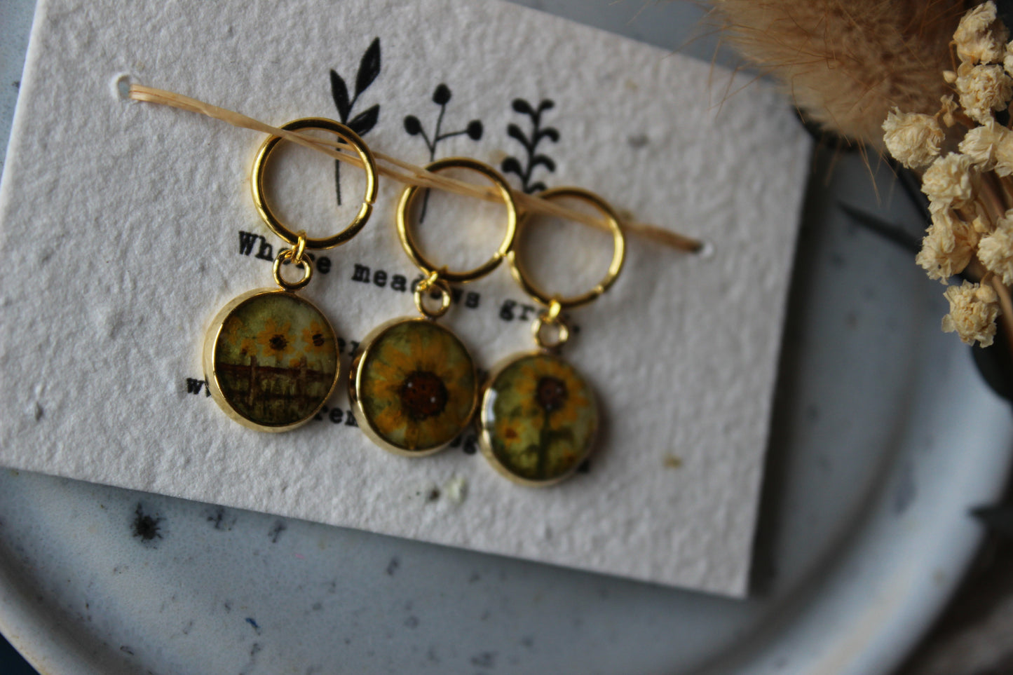 Sunflower Stitchmarker Set