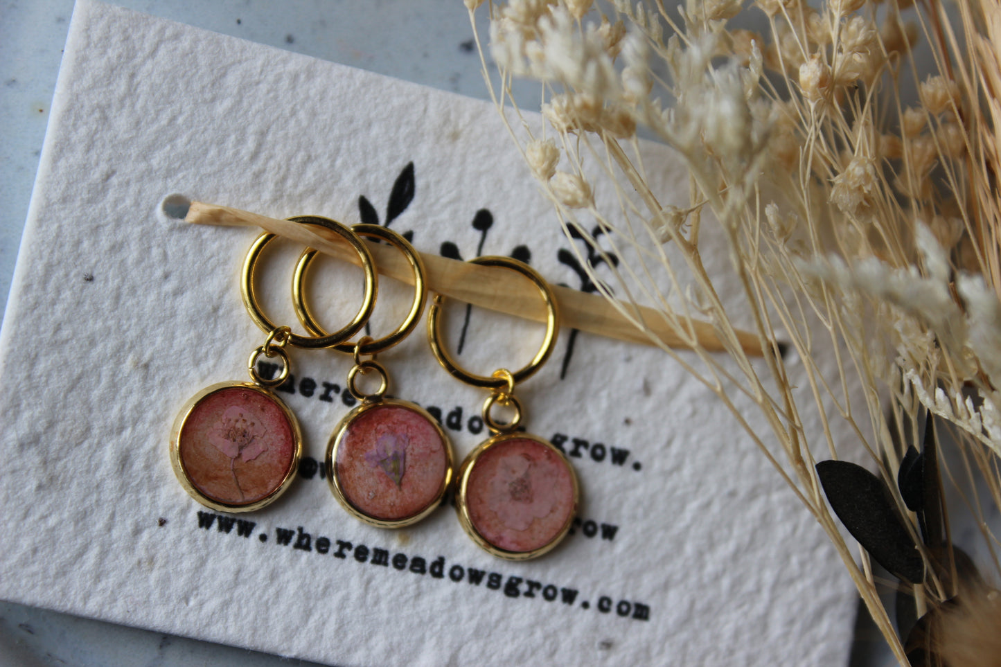 Blush Pink Petal Stitchmarker Set