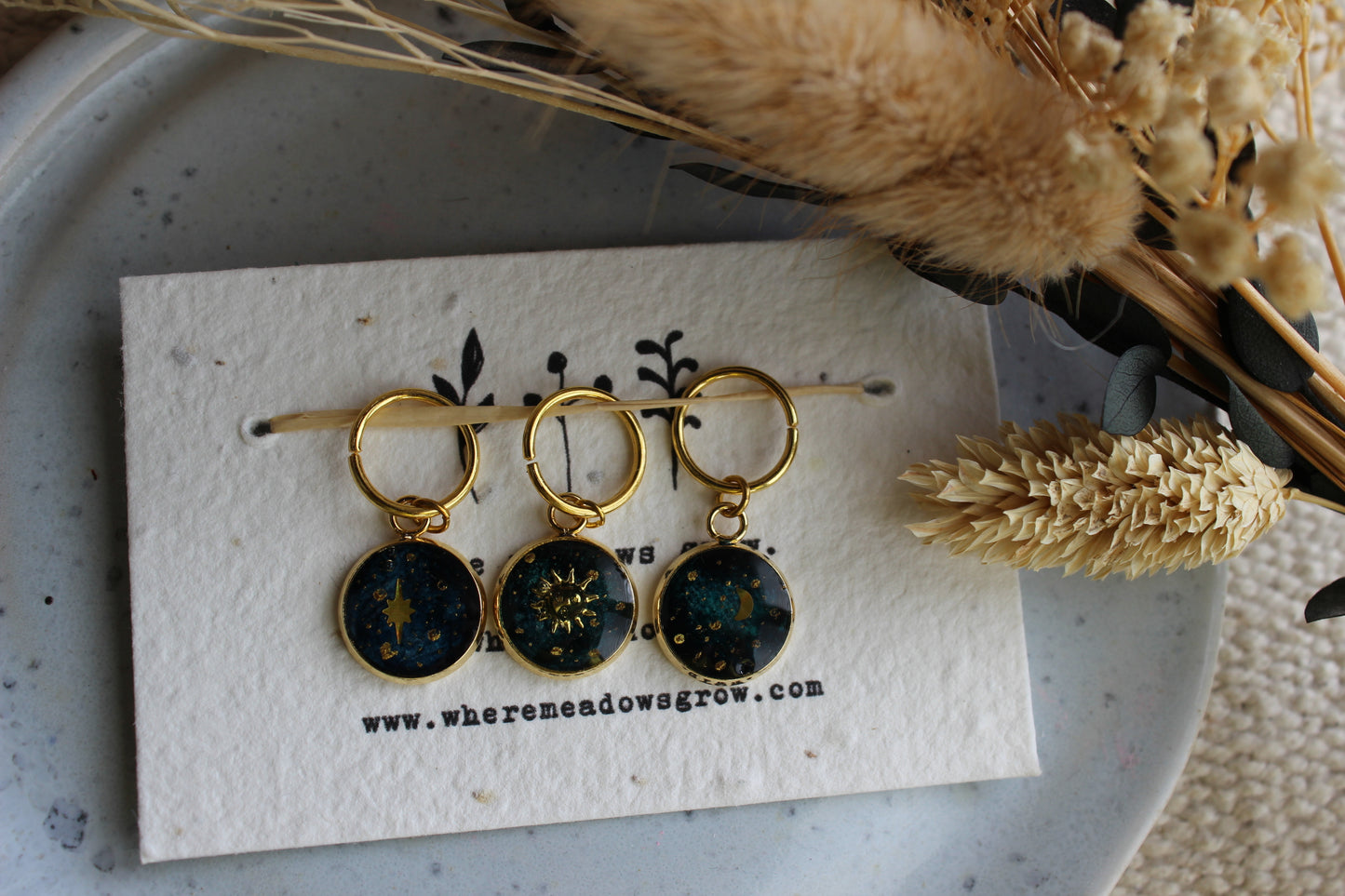 Sun, Moon, Star Stitchmarker Set