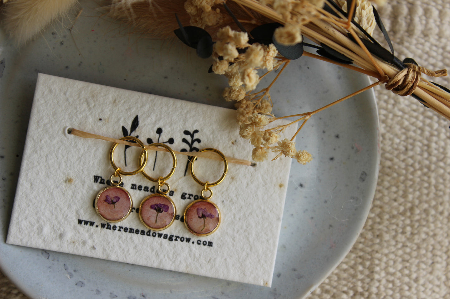 Purple Petals Stitchmarker Set