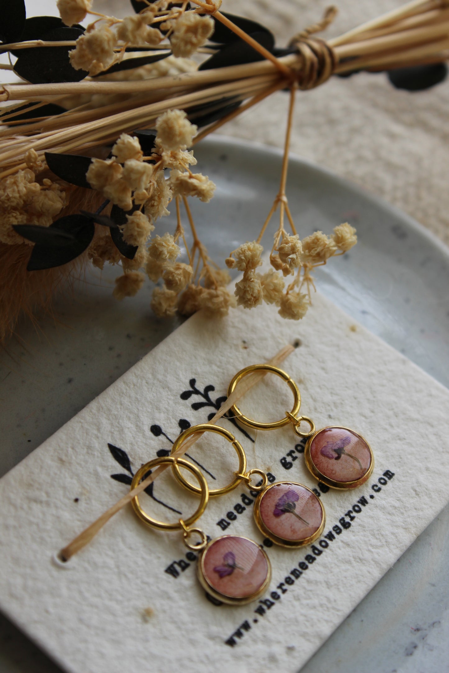 Purple Petals Stitchmarker Set