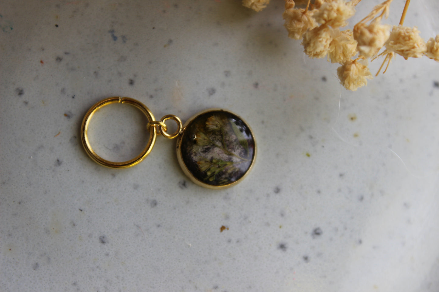 Yellow Blossoms on Purple Stitchmarker (Single)