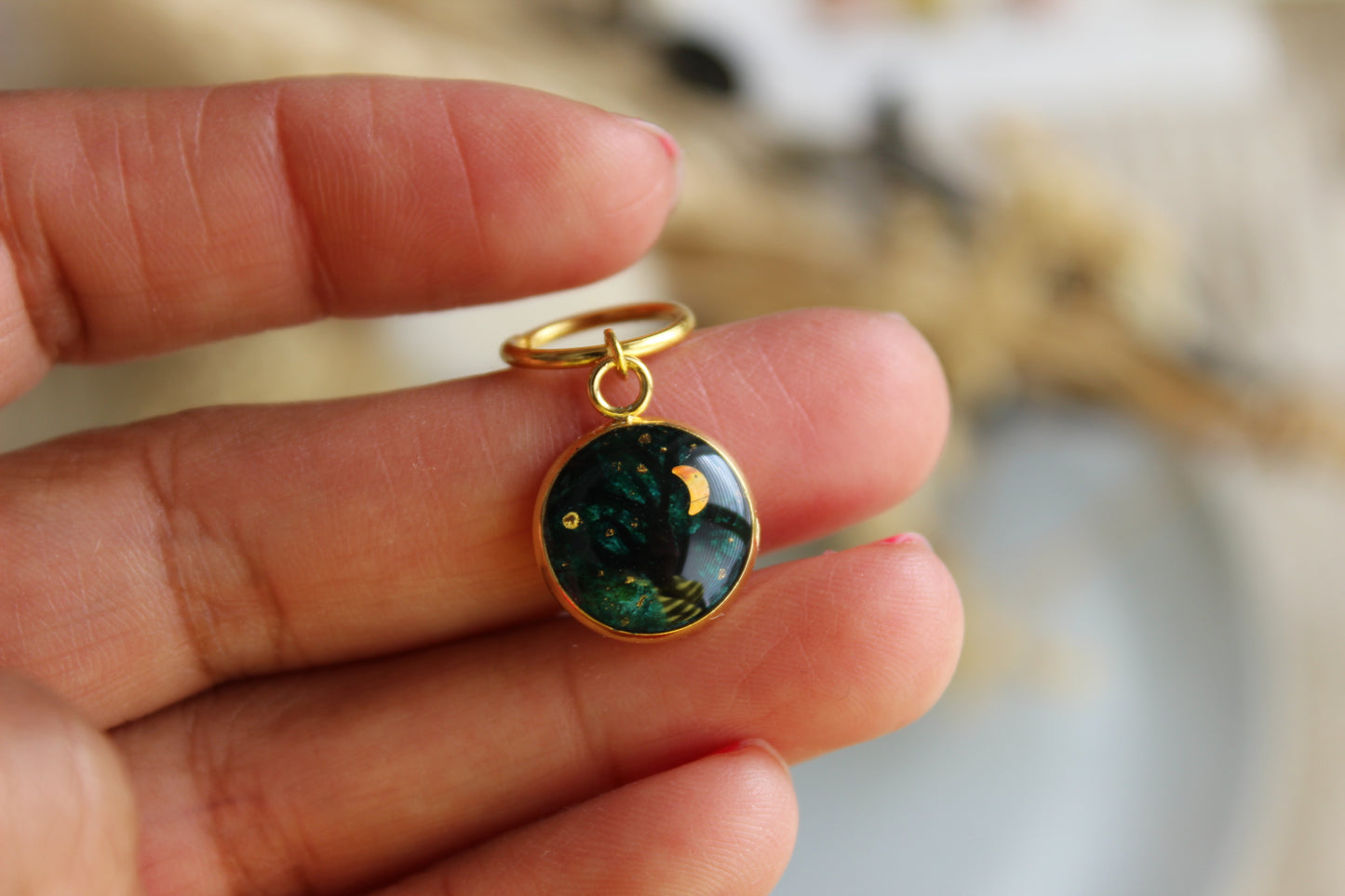 Dark Forest Night Moon Stitchmarker (Single)