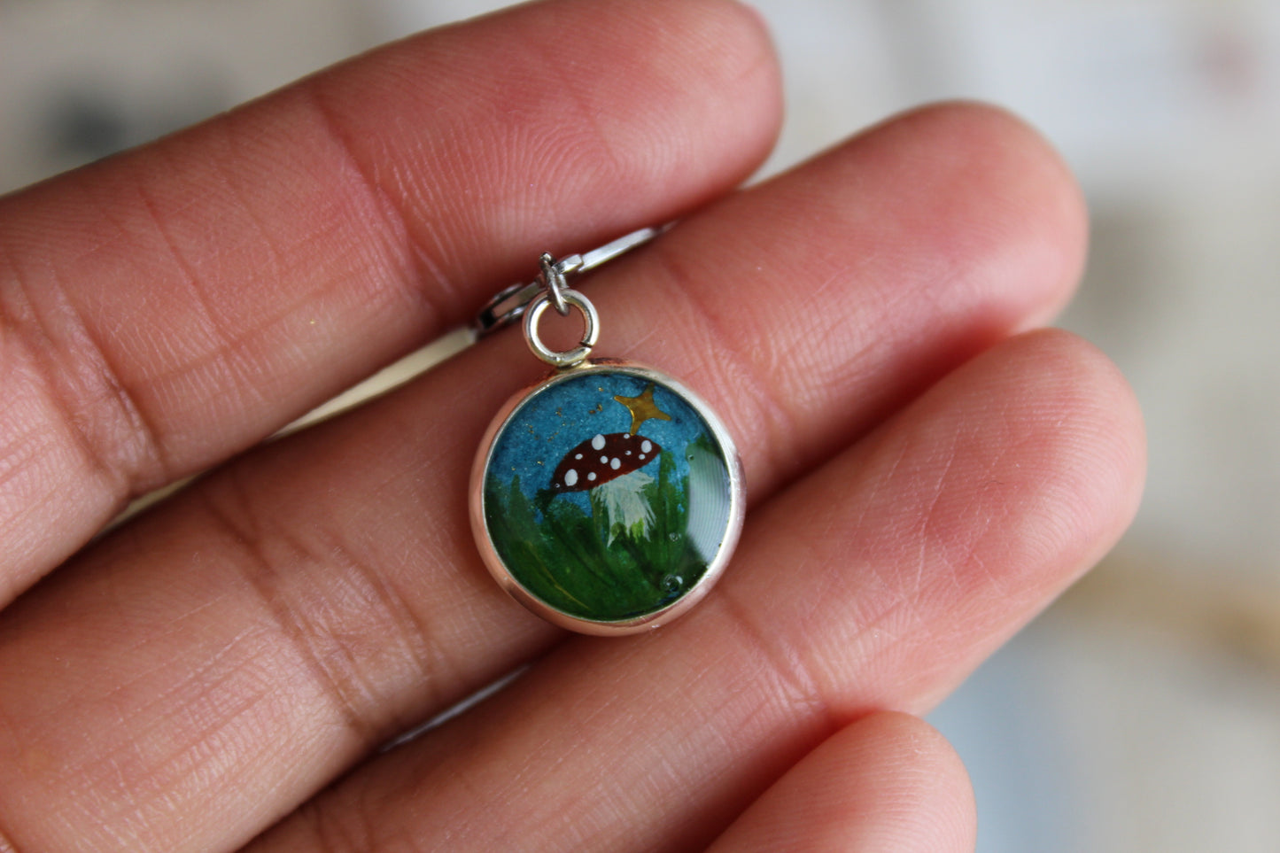 Toadstool and Star Stitchmarker (Single)