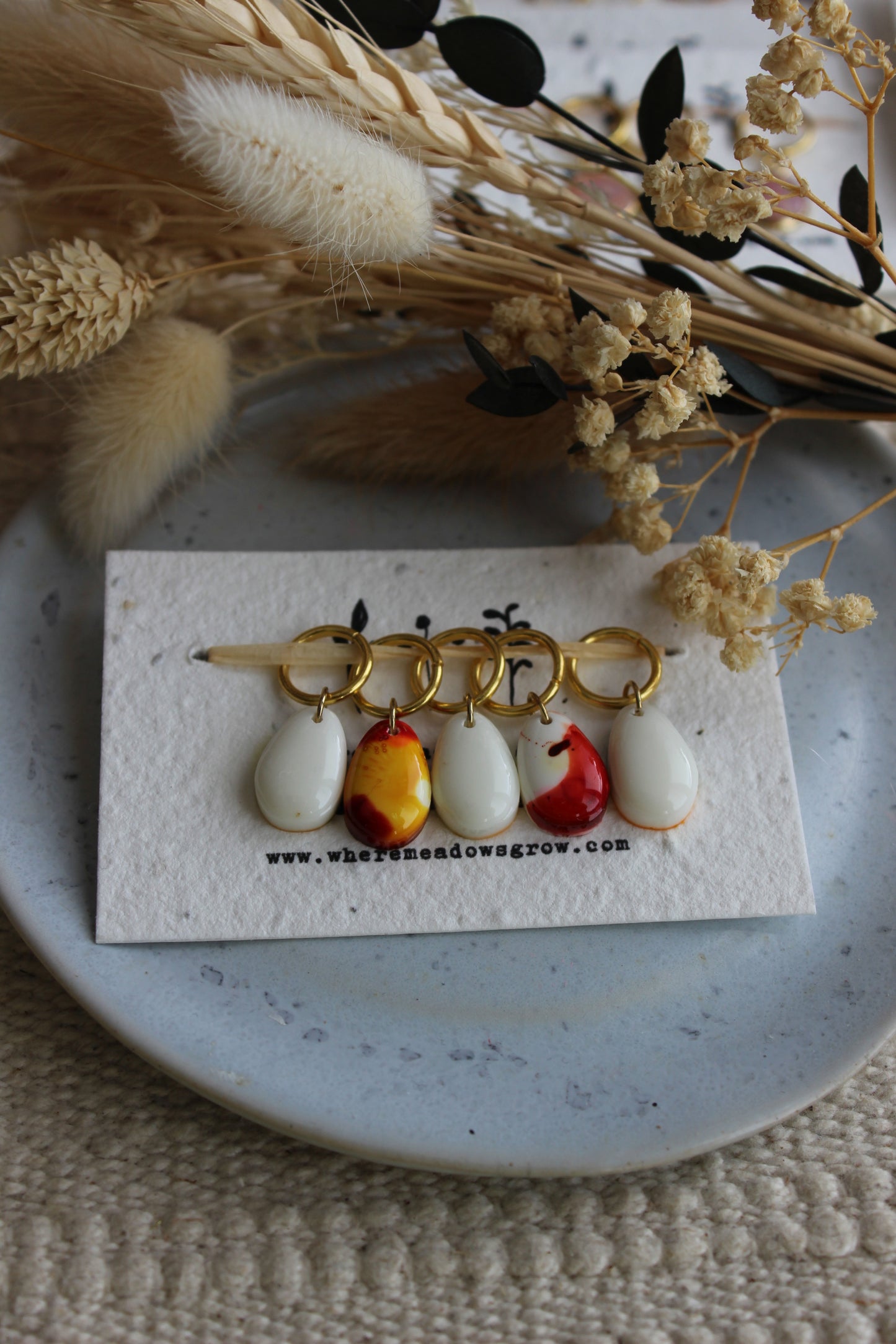 Abstract Rain Drops Resin Stitchmarkers
