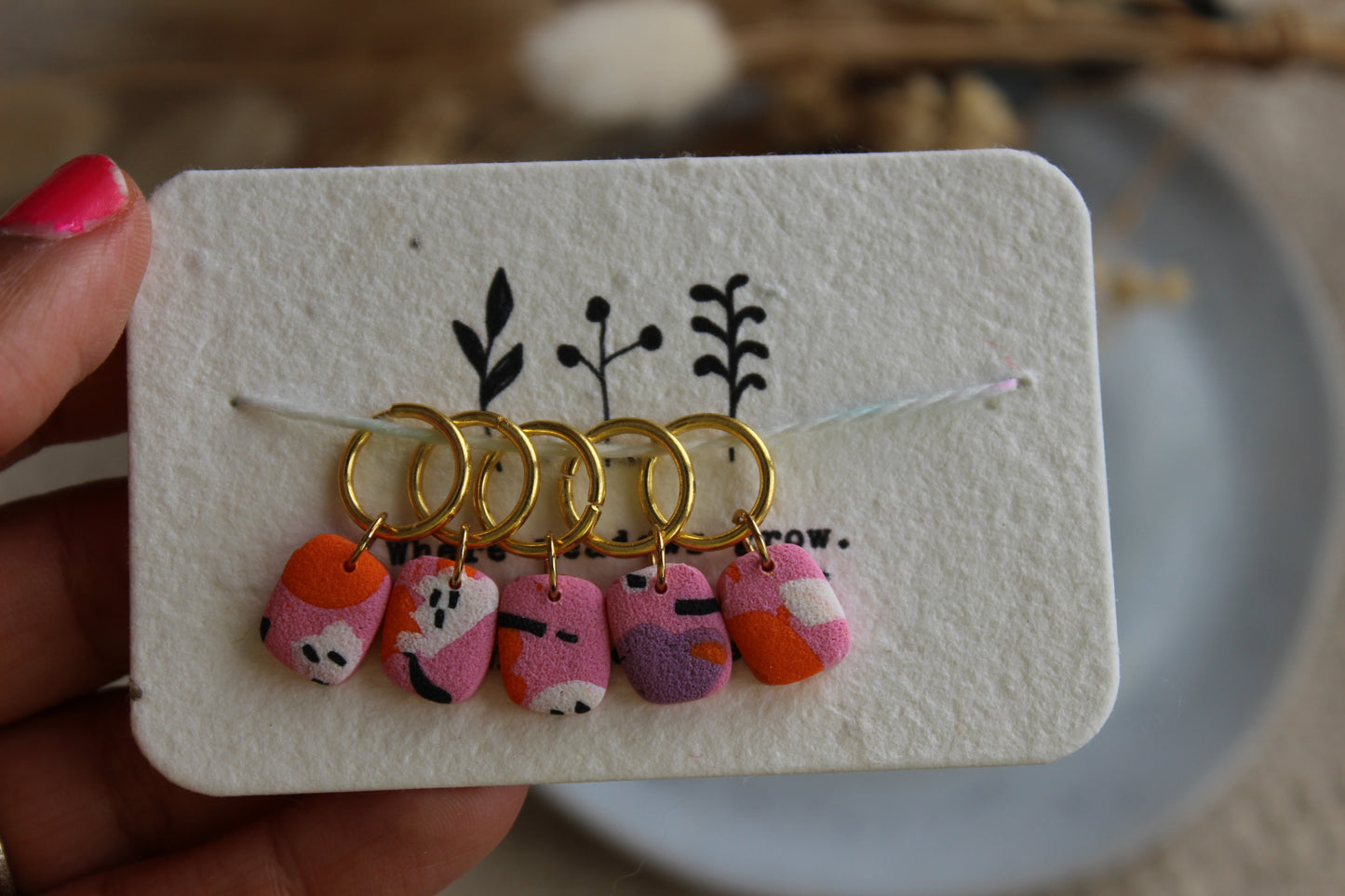 Abstract Clay Stitchmarker Set