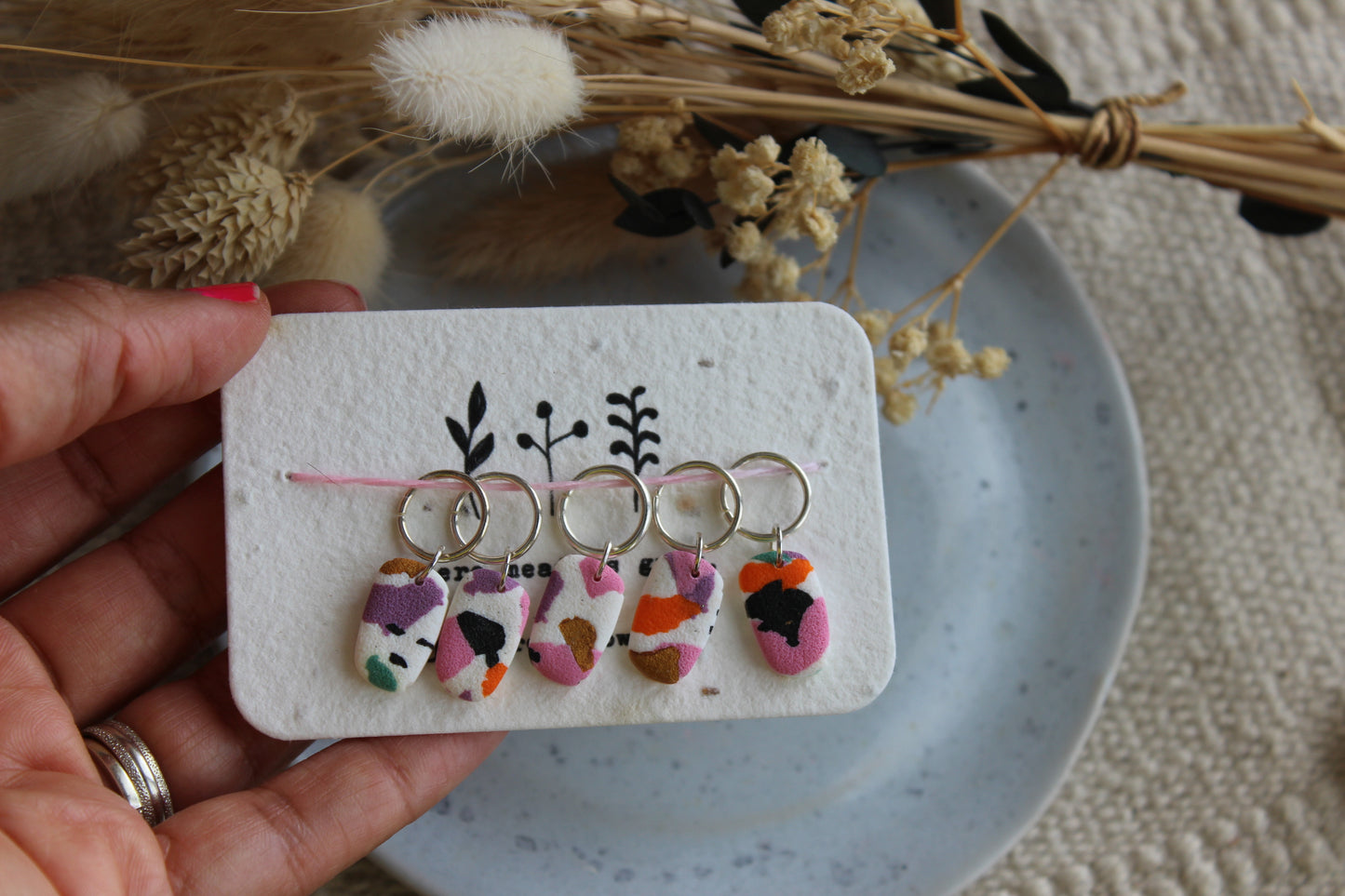 Abstract Polymer Clay Stitchmarker Set