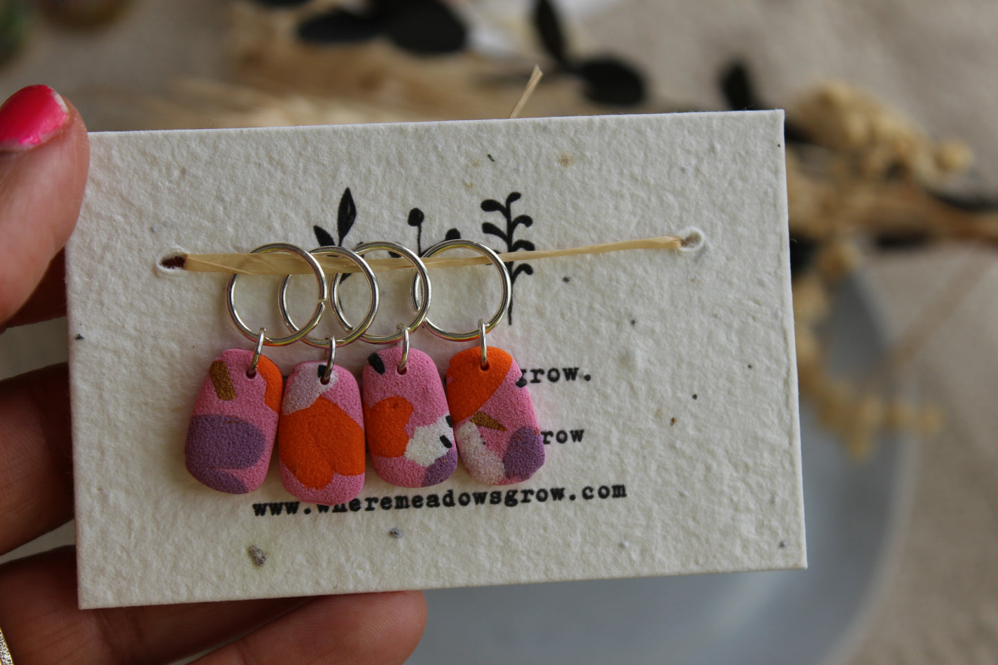 Abstract Polymer Clay Stitchmarker Set
