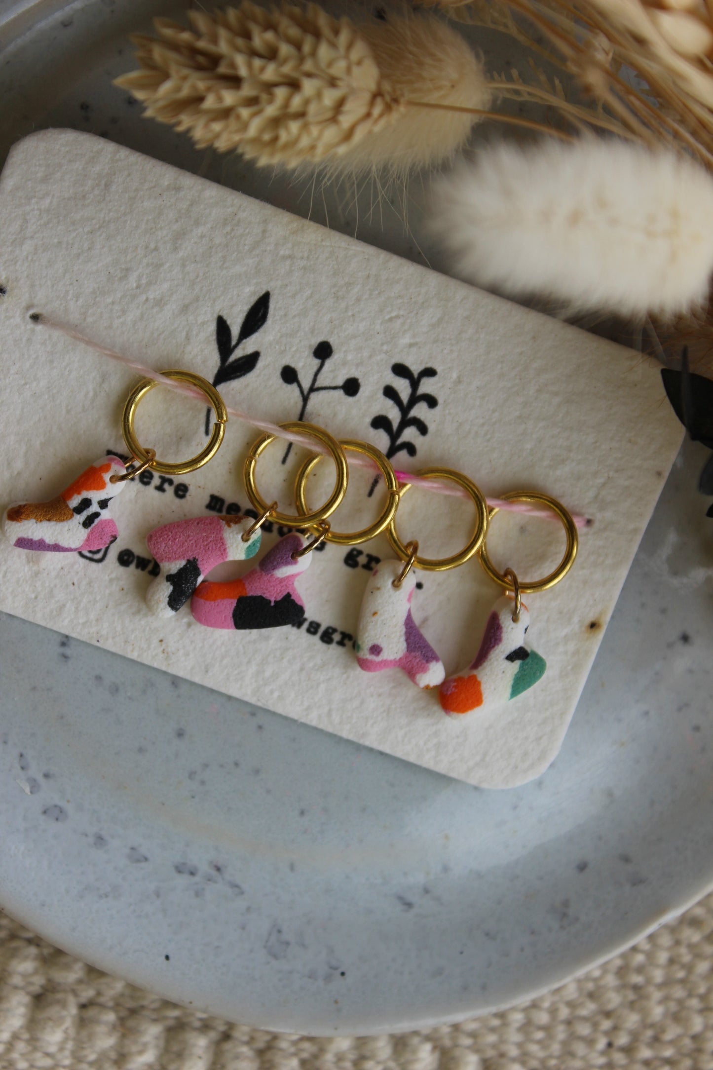 Abstract Polymer Clay Stitchmarker Set