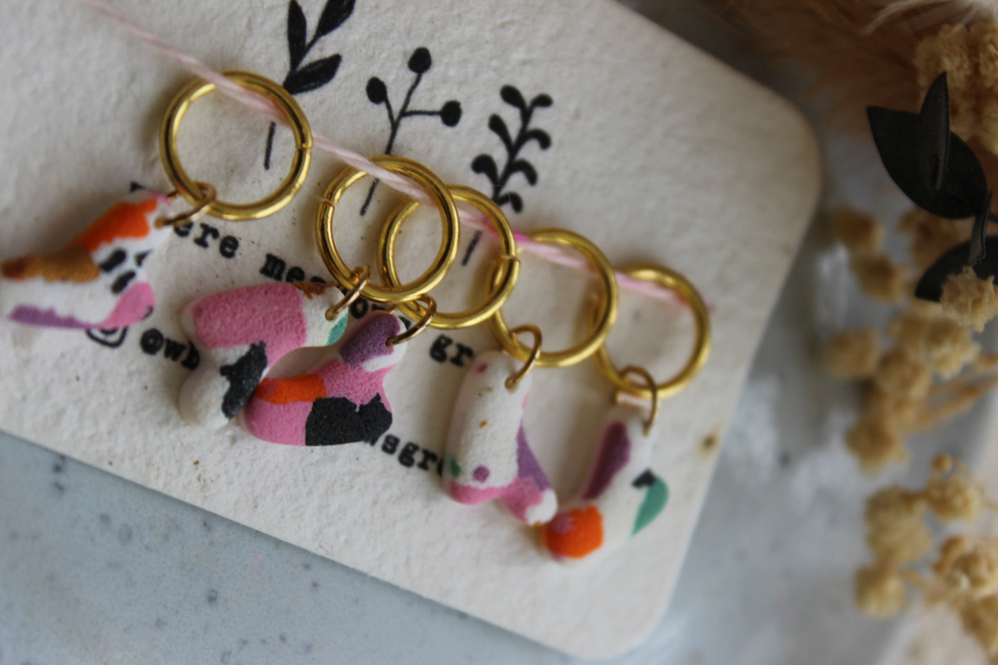 Abstract Polymer Clay Stitchmarker Set