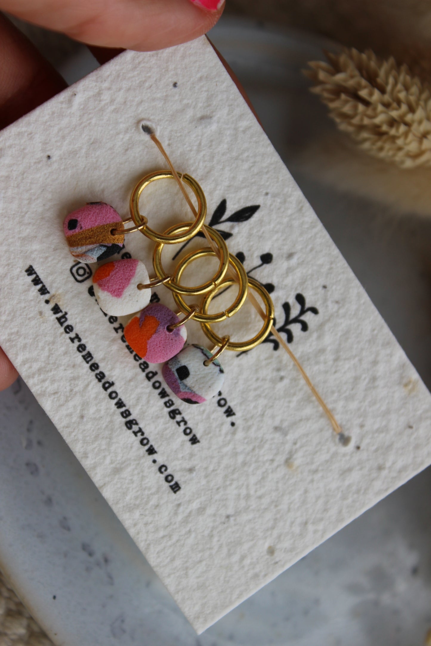Abstract Polymer Clay Stitchmarker Set