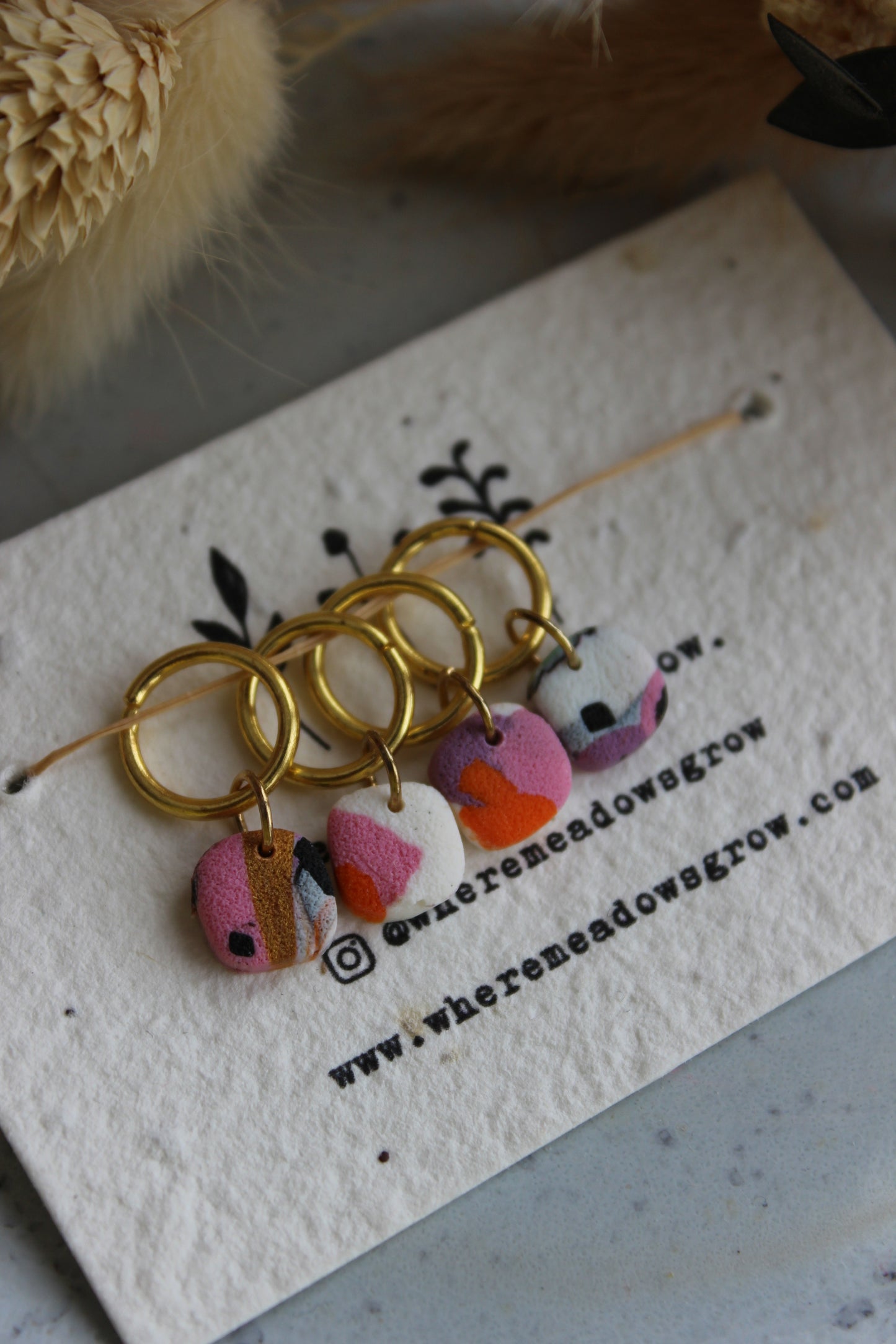 Abstract Polymer Clay Stitchmarker Set