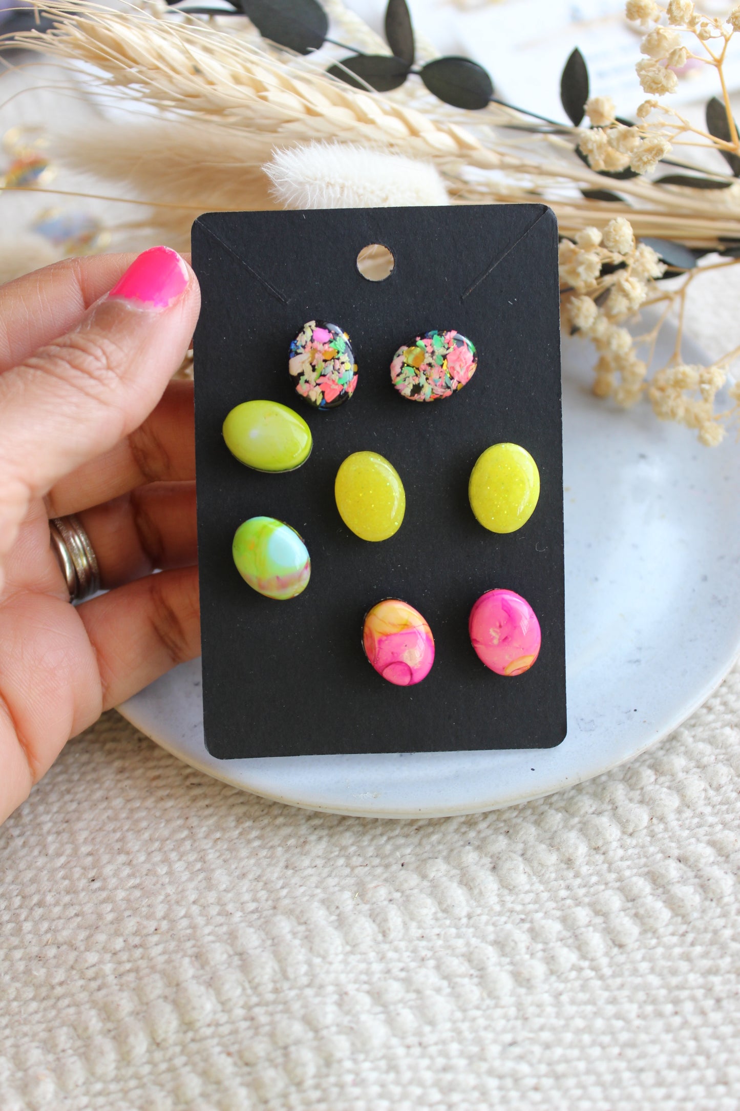 Neon Fun Stud Earring Set