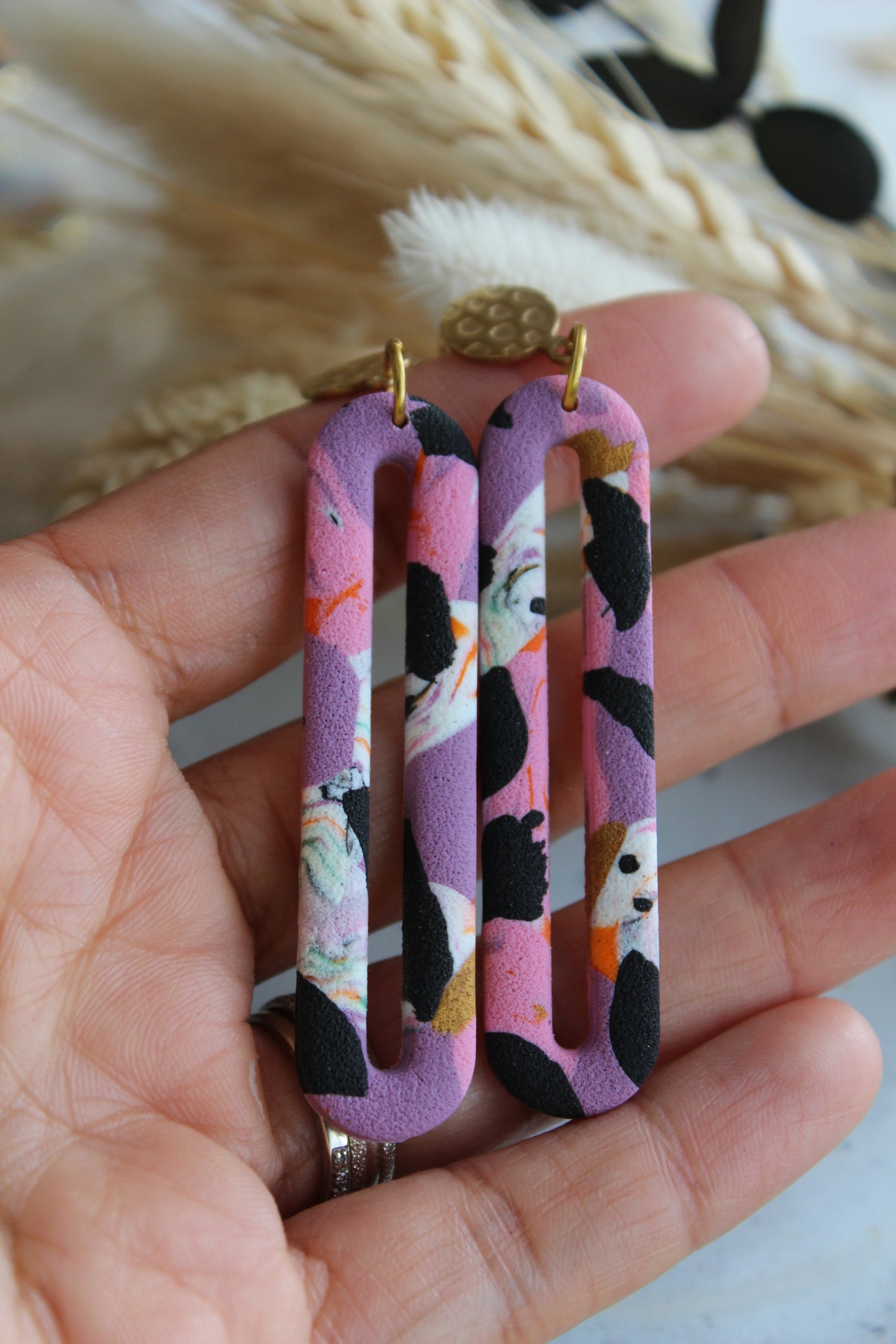 Long Statement Hoop Earrings