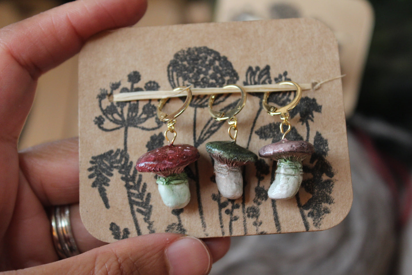 Woodland Mushrooms Stitchmarker Set