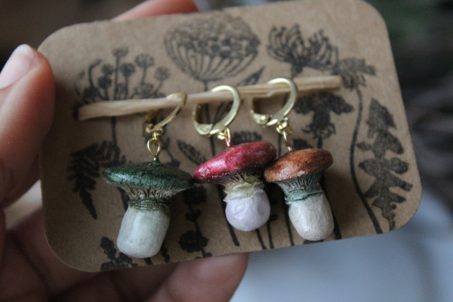 Clay Mushroom Stitchmarker Set