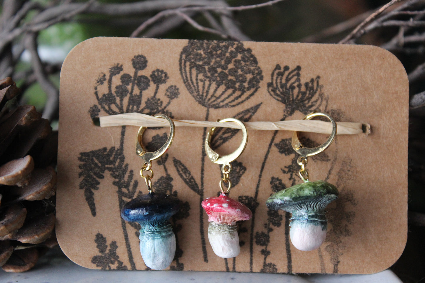 Clay Mushroom Stitchmarker Set