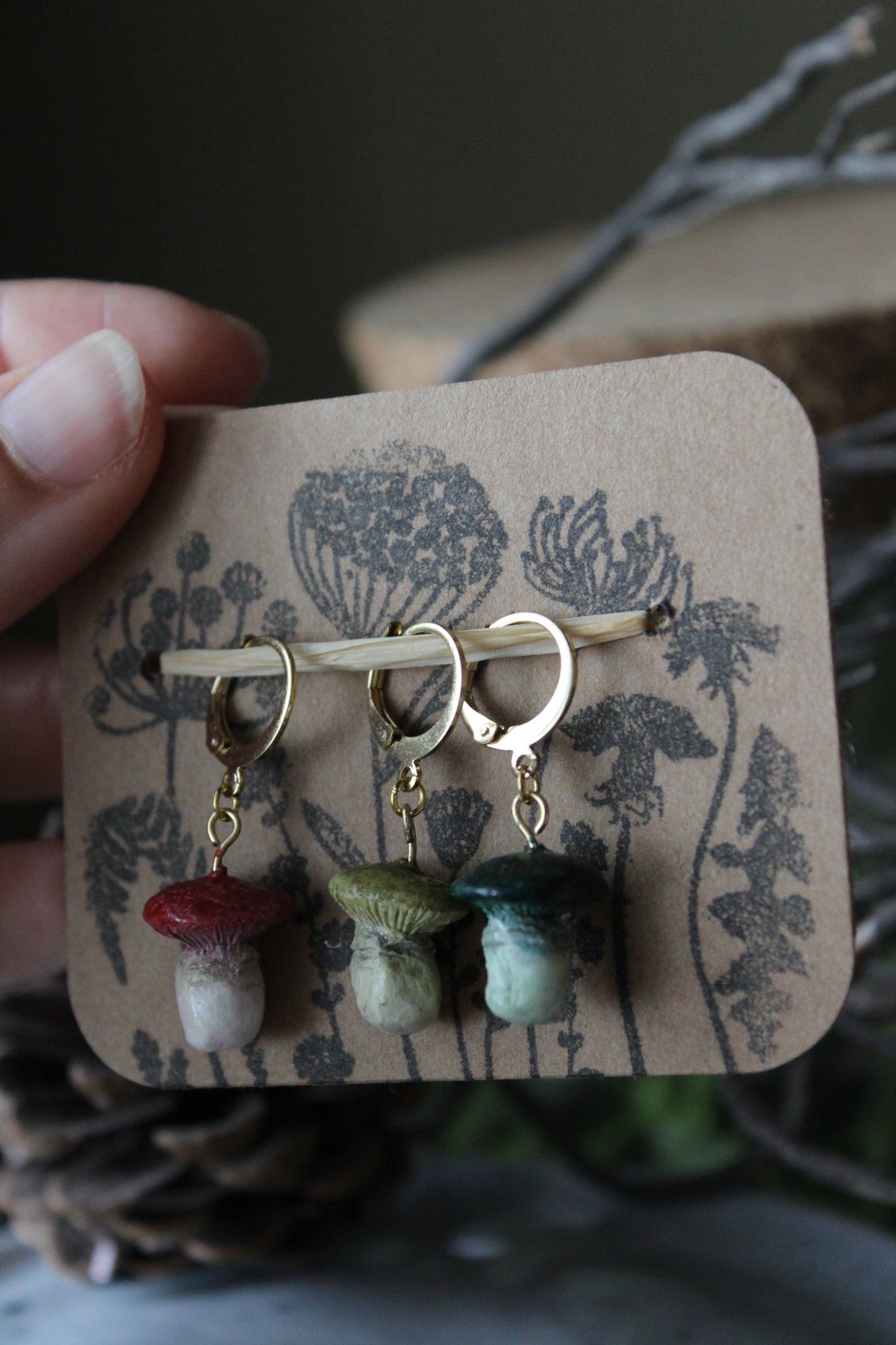 Clay Mushroom Stitchmarker Set