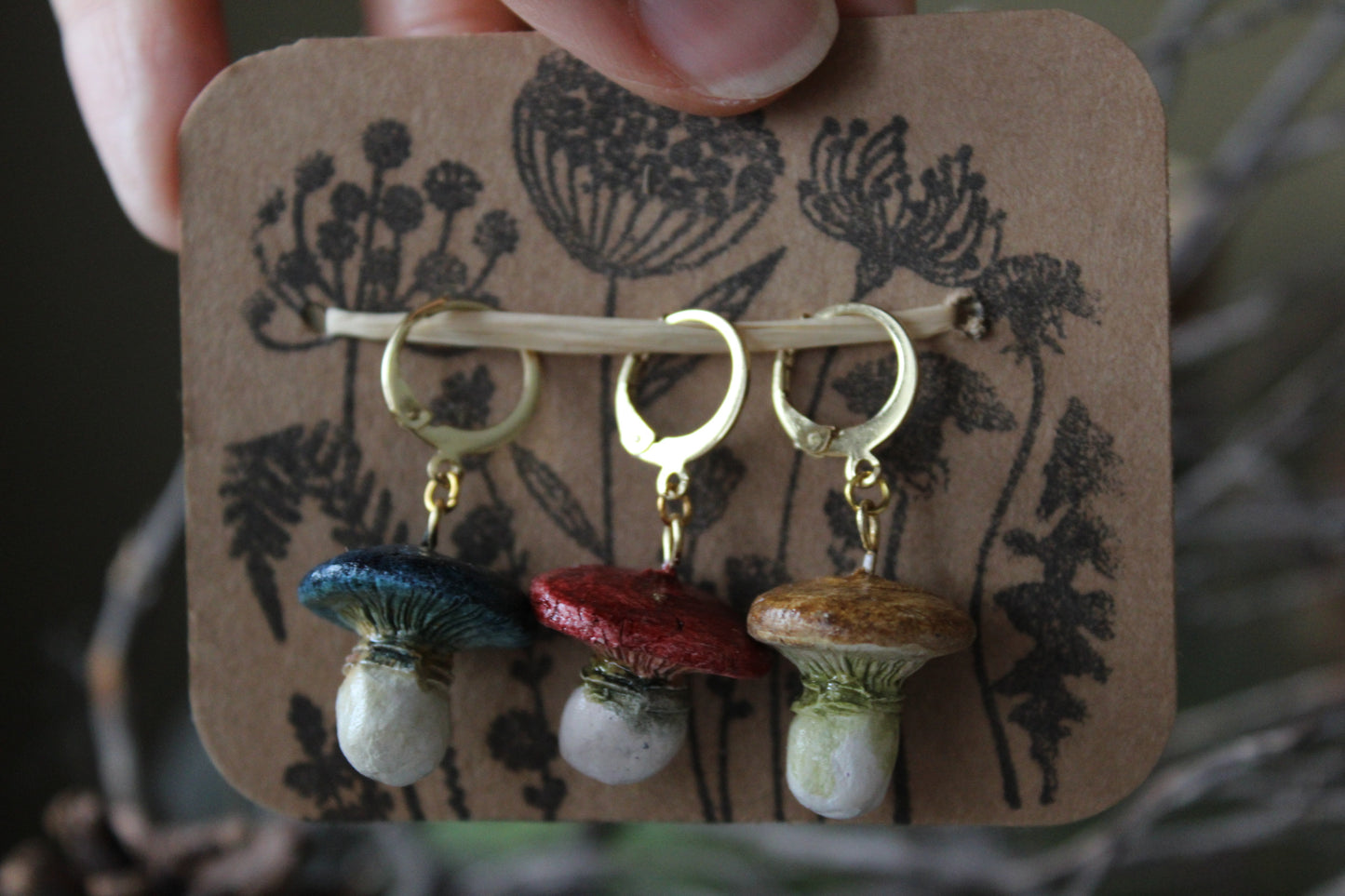 Clay Mushroom Stitchmarker Set