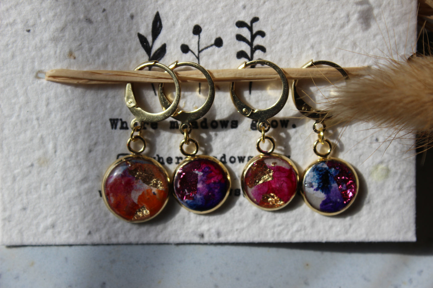 Abstract Gold Leaf Stitchmarker Set