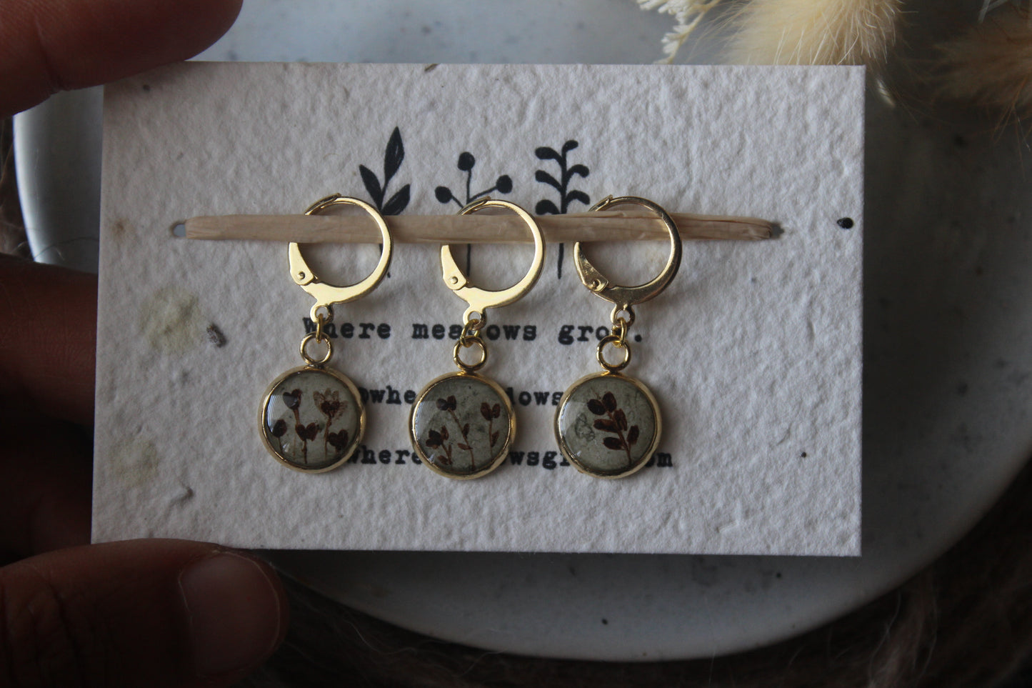Earthy Petal Joy Stitchmarker Set