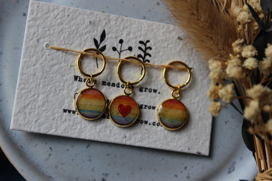 Love Heart and Rainbows Stitchmarker Set