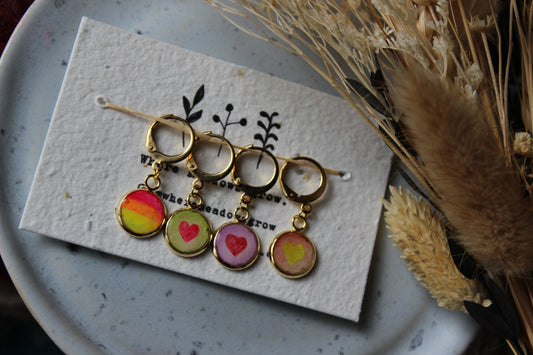 Neon Rainbow and Love Hearts Stitchmarker Set