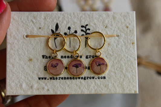 Purple Petals Stitchmarker Set
