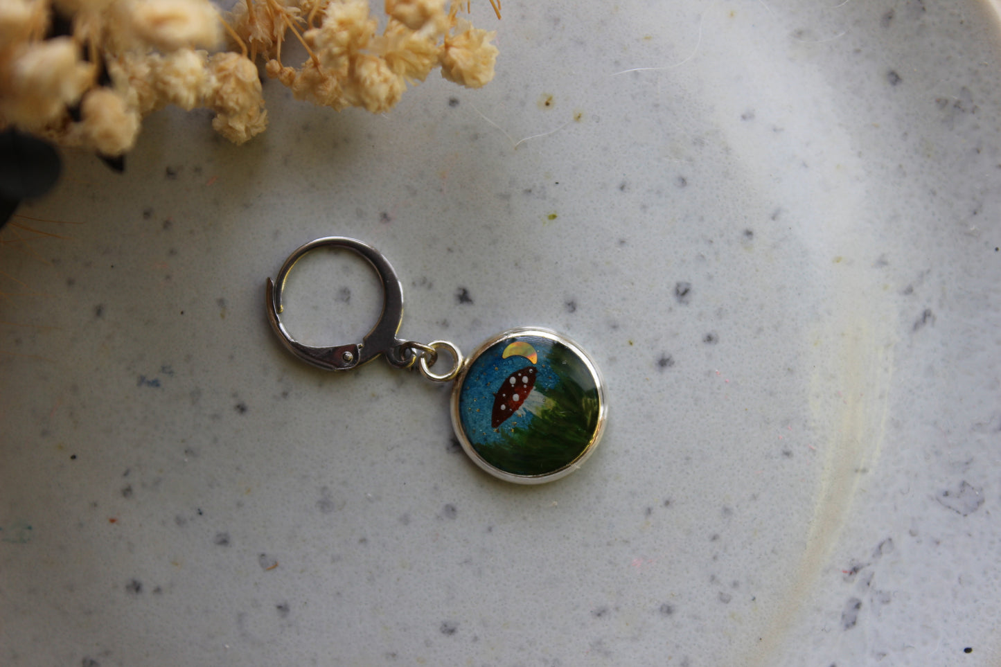 Toadstool and Moon Stitchmarker (Single)