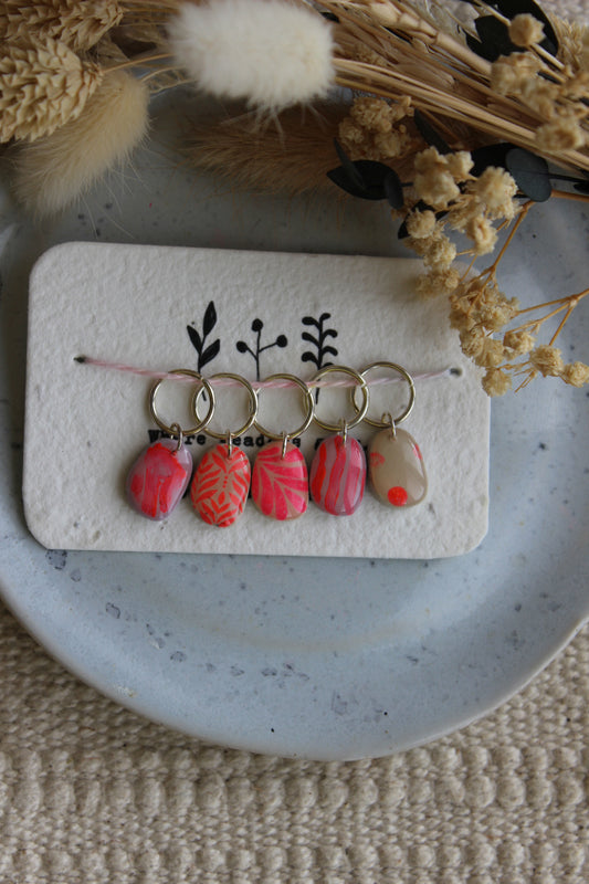 Handpainted Polymer Clay Stitchmarker Set