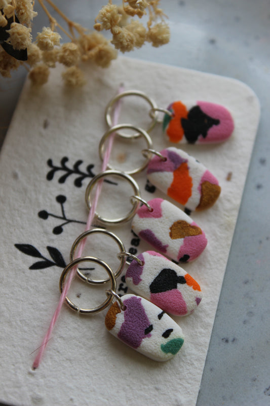 Abstract Polymer Clay Stitchmarker Set