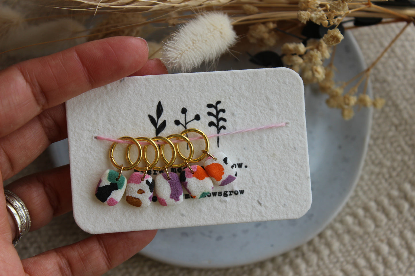 Abstract Polymer Clay Stitchmarker Set