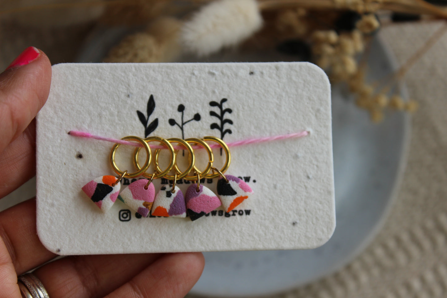 Abstract Arches Polymer Clay Stitchmarker Set