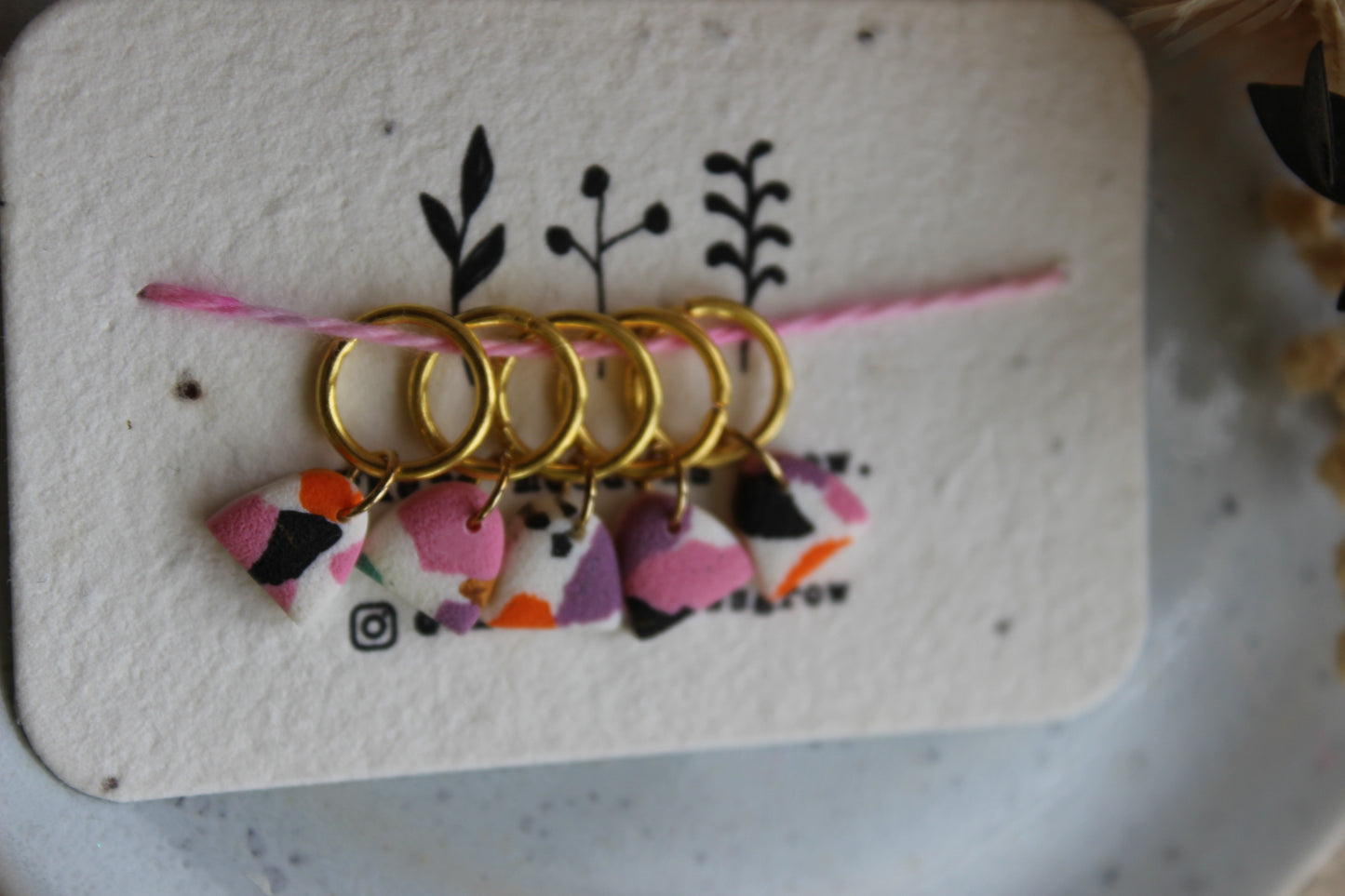Abstract Arches Polymer Clay Stitchmarker Set