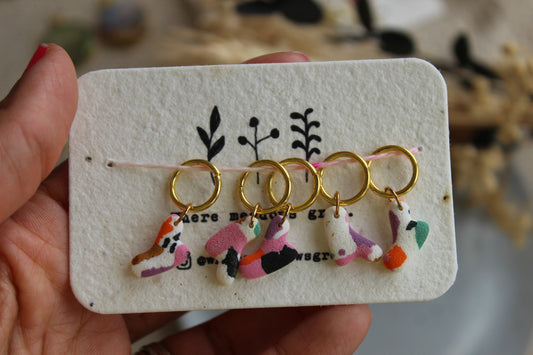 Abstract Polymer Clay Stitchmarker Set