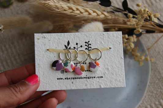 Abstract Circle Polymer Clay Stitchmarker Set