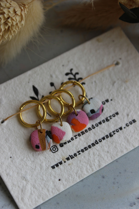 Abstract Polymer Clay Stitchmarker Set