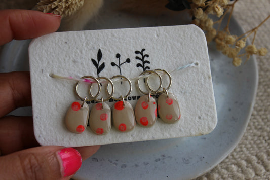 Abstract Handpainted Polymer Clay Stitchmarker Set