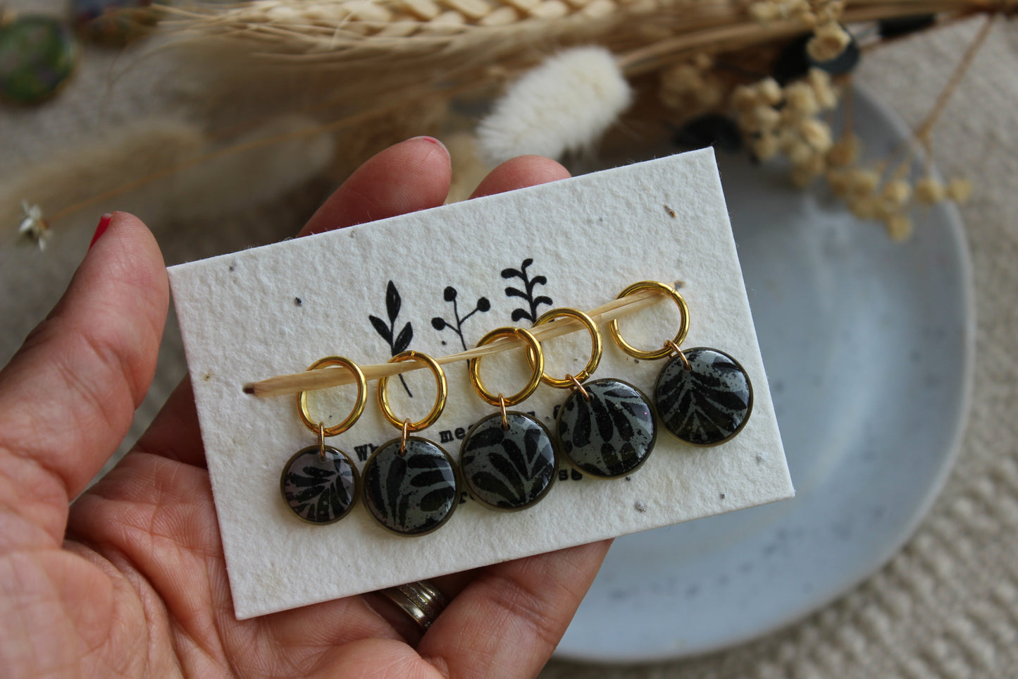 Abstract plant Polymer Clay Sitchmarker Set