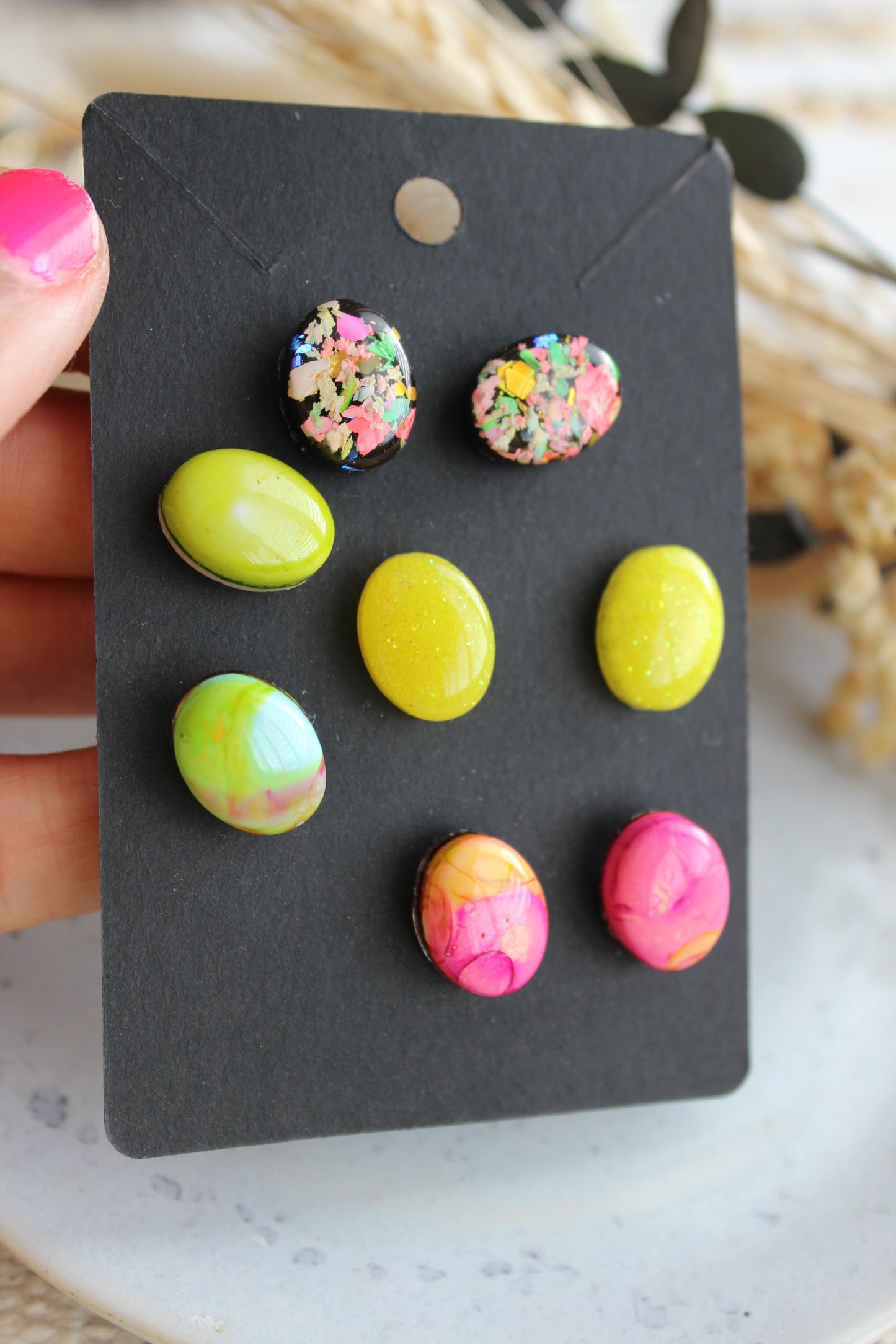 Neon Fun Stud Earring Set