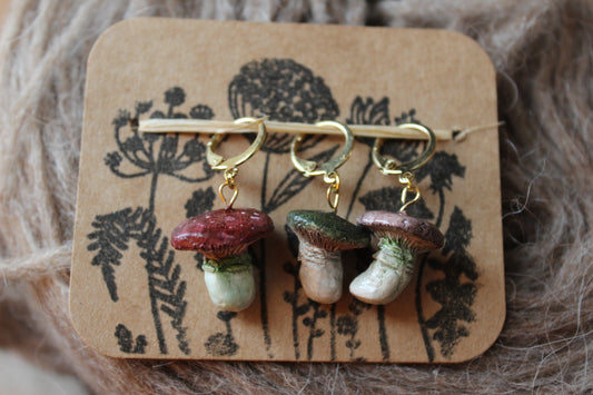 Woodland Mushrooms Stitchmarker Set
