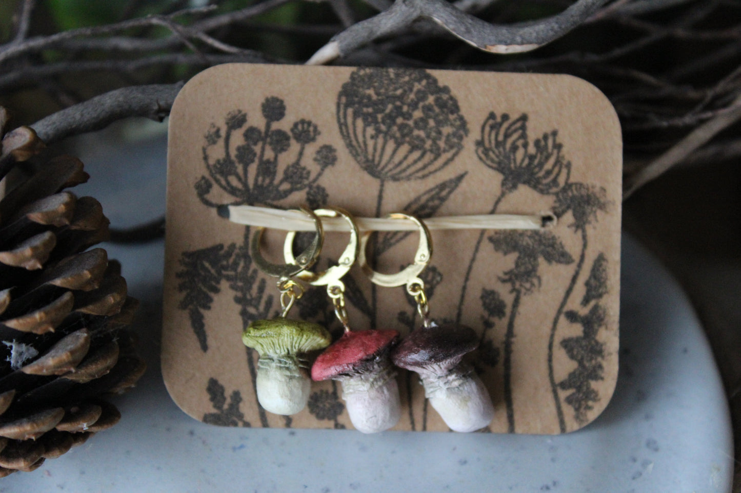 Clay Mushroom Stitchmarker Set