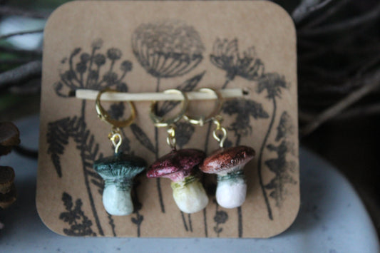 Clay Mushroom Stitchmarker Set
