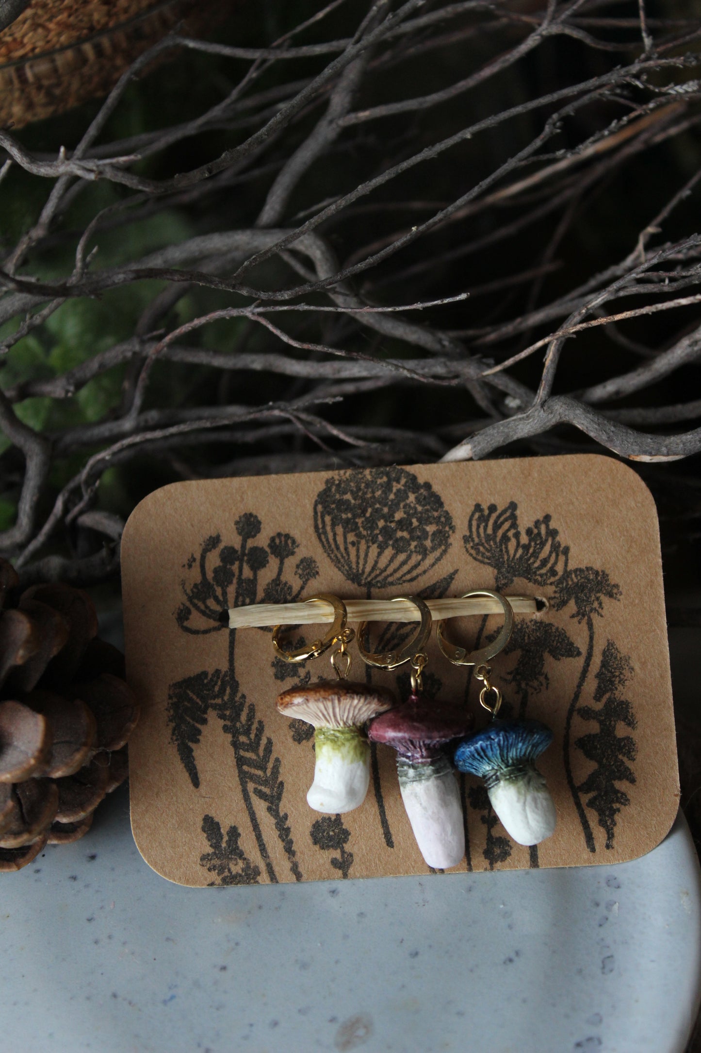 Clay Mushroom Stitchmarker Set