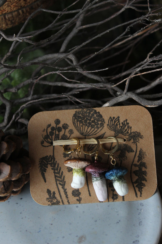 Clay Mushroom Stitchmarker Set
