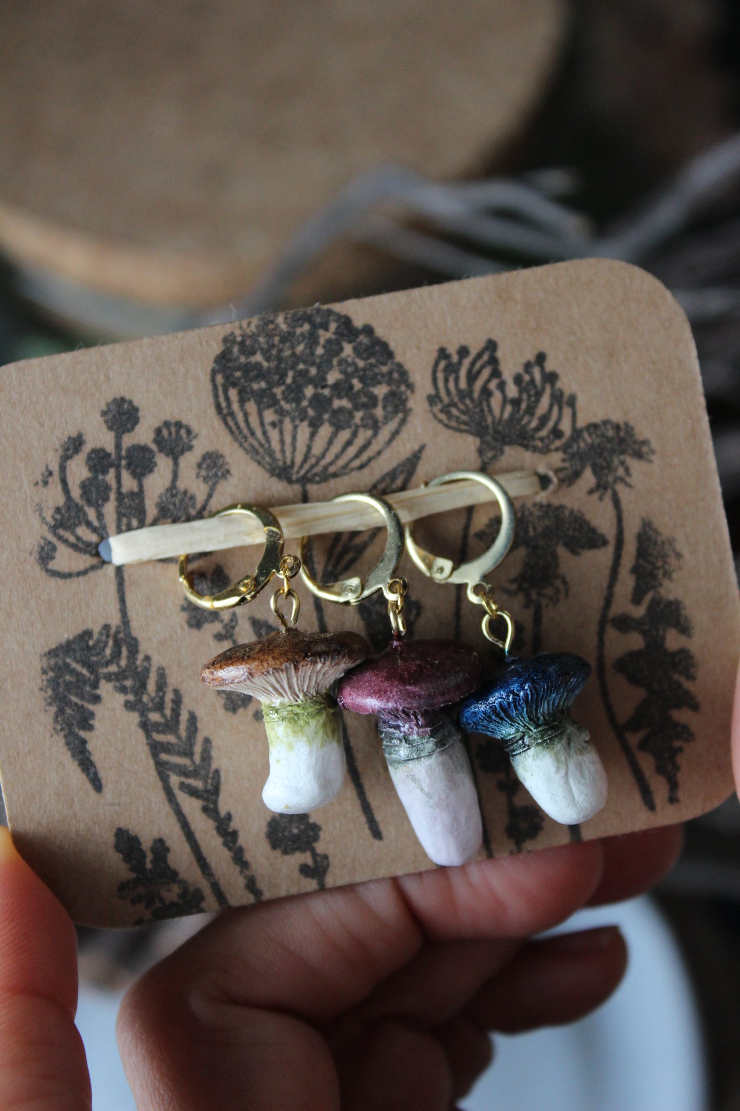 Clay Mushroom Stitchmarker Set