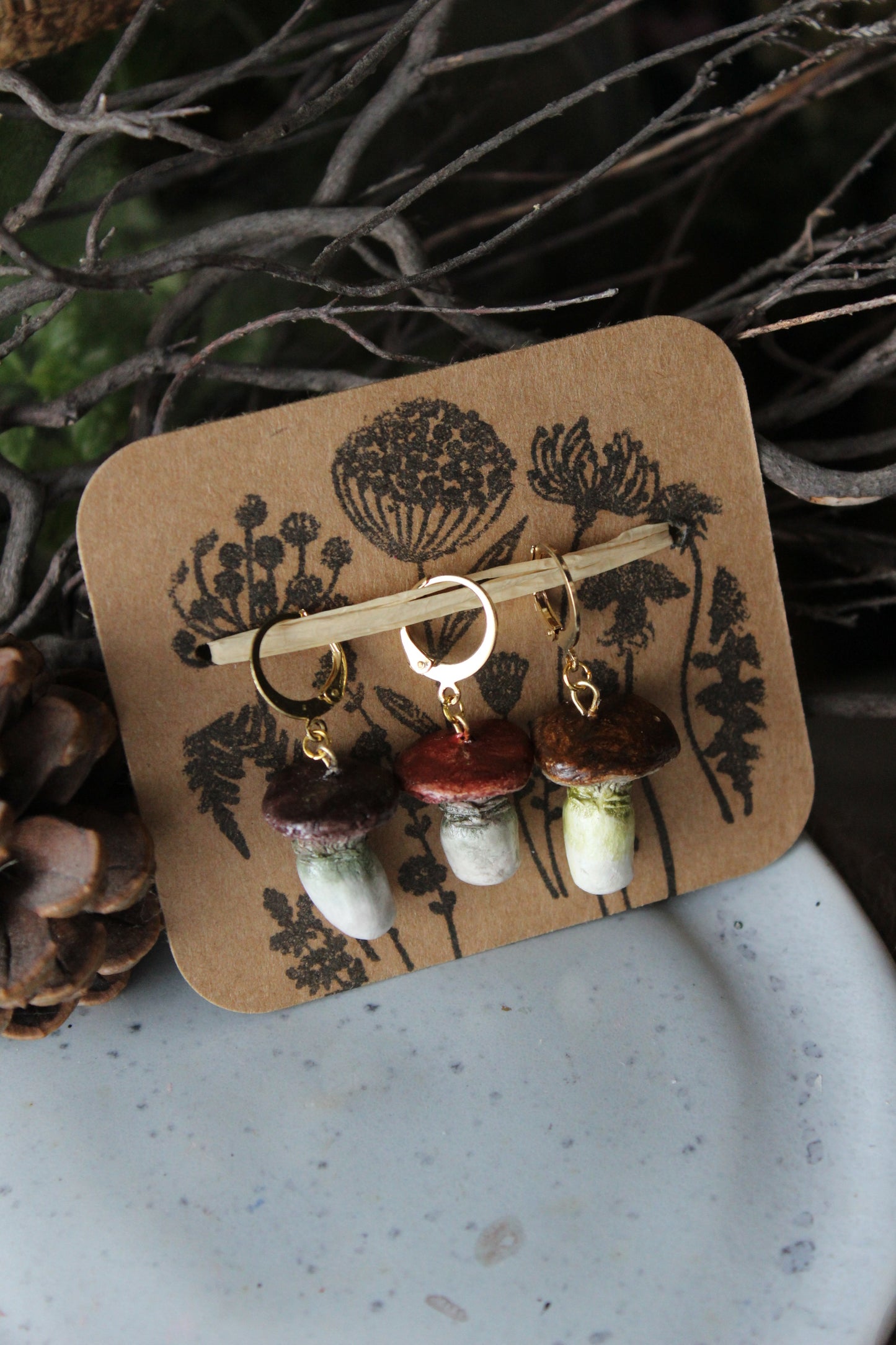 Clay Mushroom Stitchmarker Set