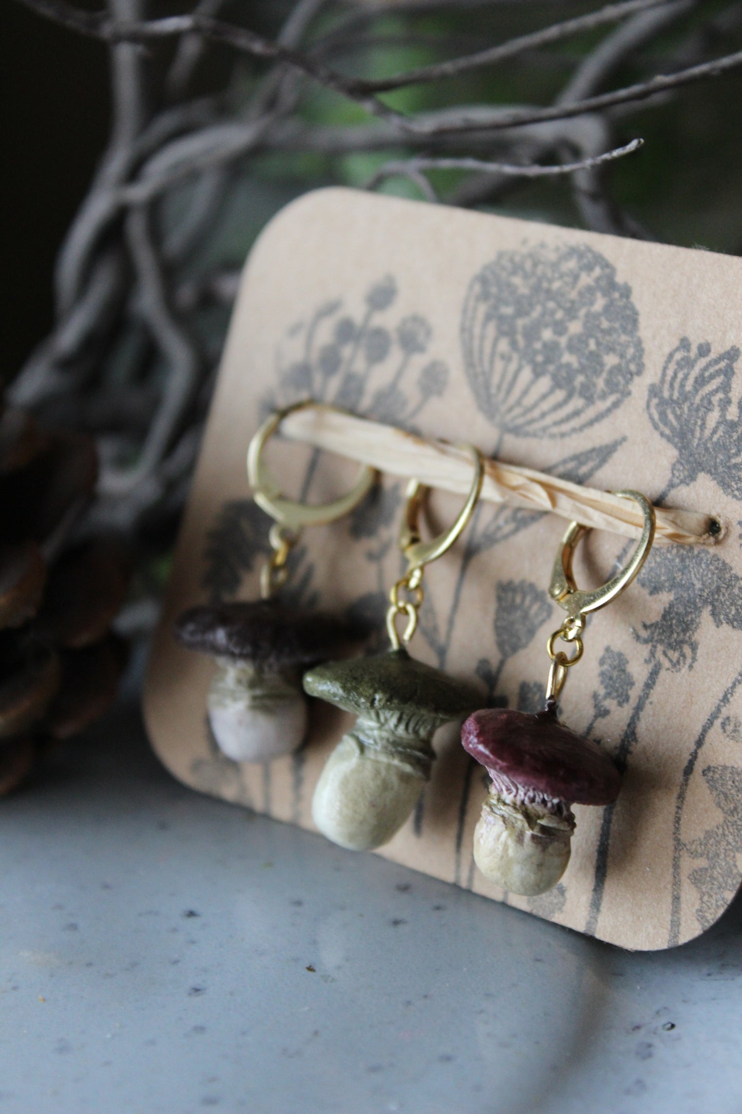 Clay Mushroom Stitchmarker Set